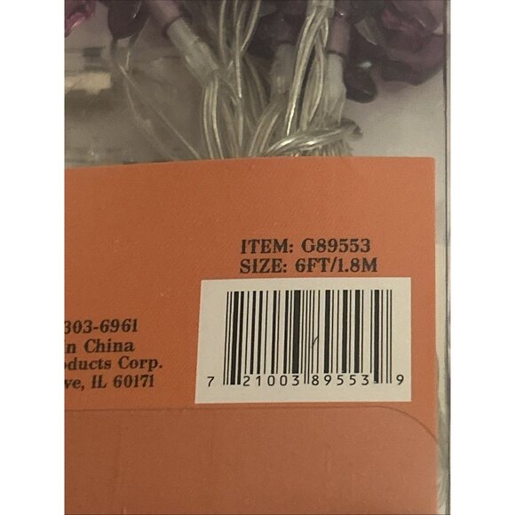 Halloween 10 Led Purple Bat String Lights Black Wire 6 Feet Battery Operated New - Picture 16 of 16